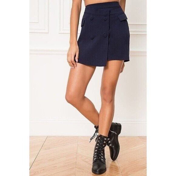 Superdown x Revolve Lizette Double Breasted Mini Skirt Navy Blue Women Size M - Picture 3 of 11